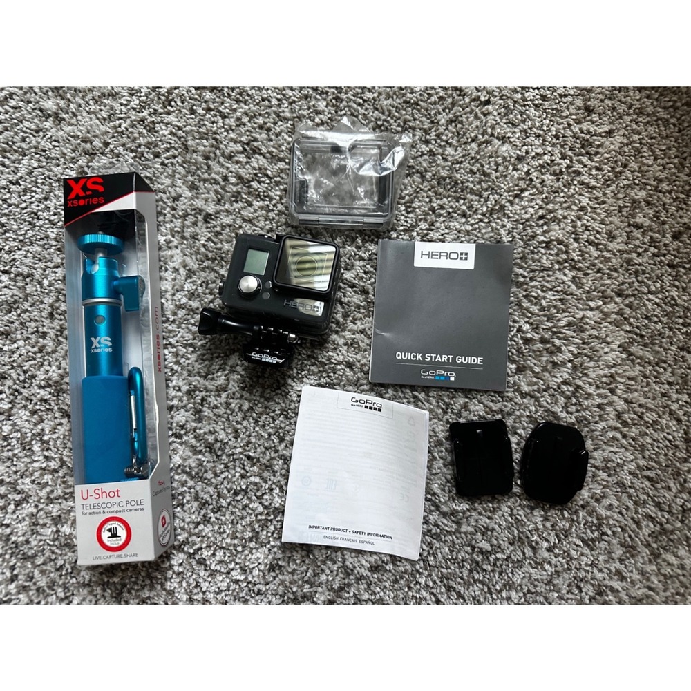 GoPro HERO+ Action Camera Bundle with XSories U-Shot Telescopic Pole Blue